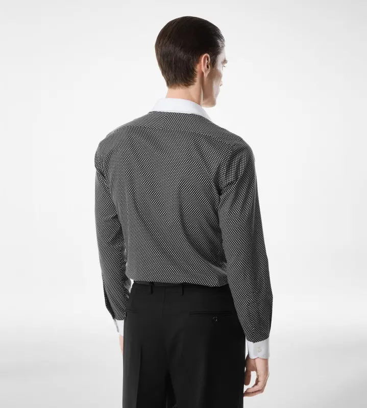 DIAMOND PRINT COTTON CLASSIC FIT SHIRT BLACK AND WHITE online